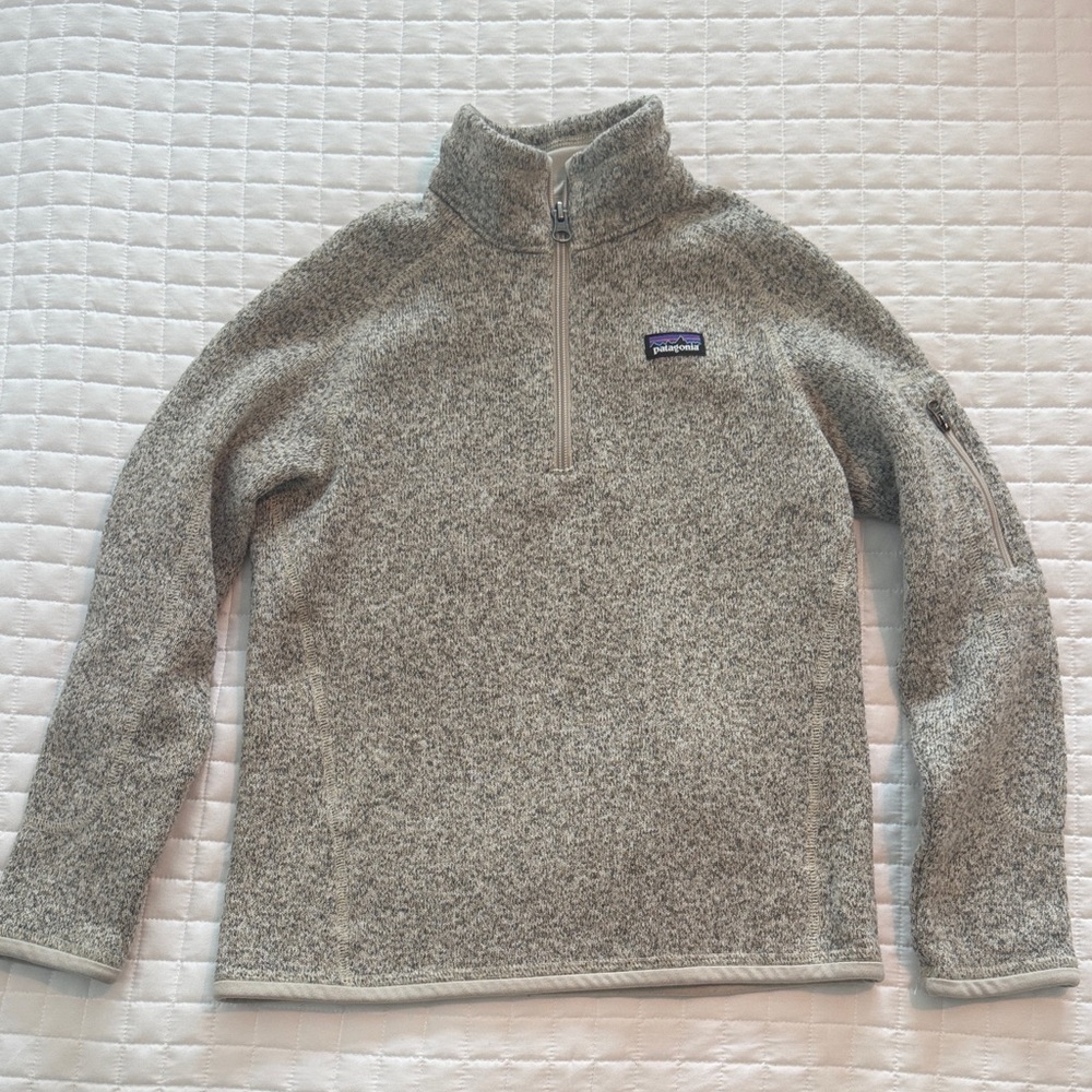 Patagonia Boy’s Heather Gray Quarter-Zip Fleece Pullover